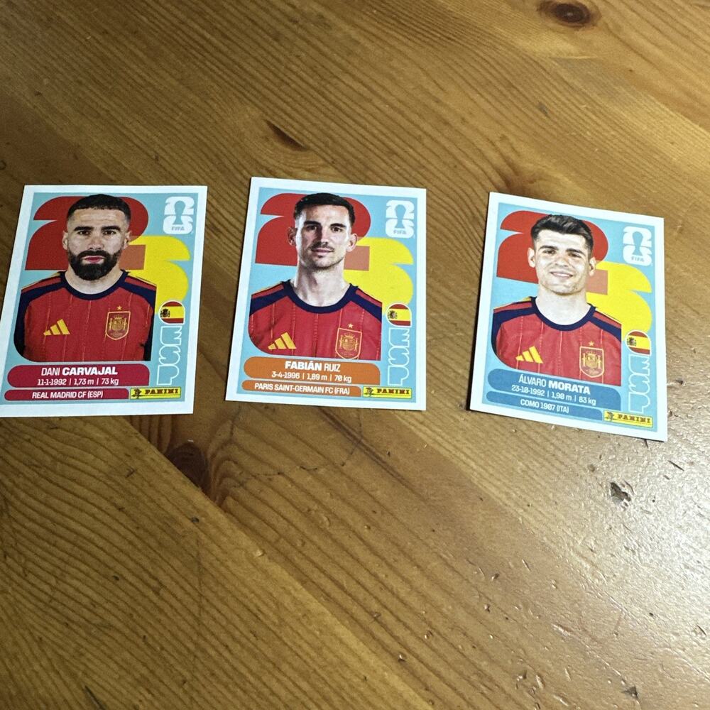 2026 Panini FIFA World Cup 3 Spain Sticker Lot ESP 7/12/19